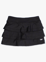 RuffleButts + RuggedButts - Girls Black Tiered Active Skort: Black / 7