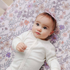 Copper Pearl - Premium Knit Fitted Crib Sheet - Flora