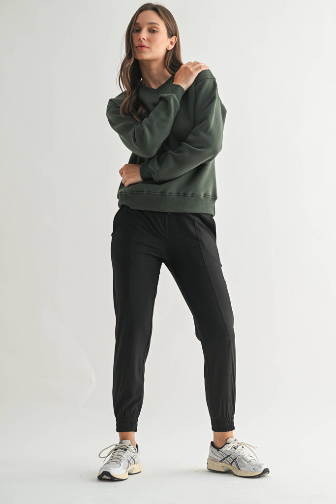 Mono B - Classic Fit Fleece Sweatshirt: PEARLED IVORY / S:M:L (2:2:2)
