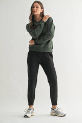 Mono B - Classic Fit Fleece Sweatshirt: PEARLED IVORY / S:M:L (2:2:2)