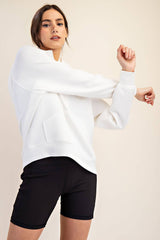 Rae Mode - MODAL SCUBA QUARTER ZIP HODDIE JACKET: H Grey / S-M-L(2-2-2)