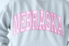 NEBRASKA (pink gingham) - GREY MOCKNECK