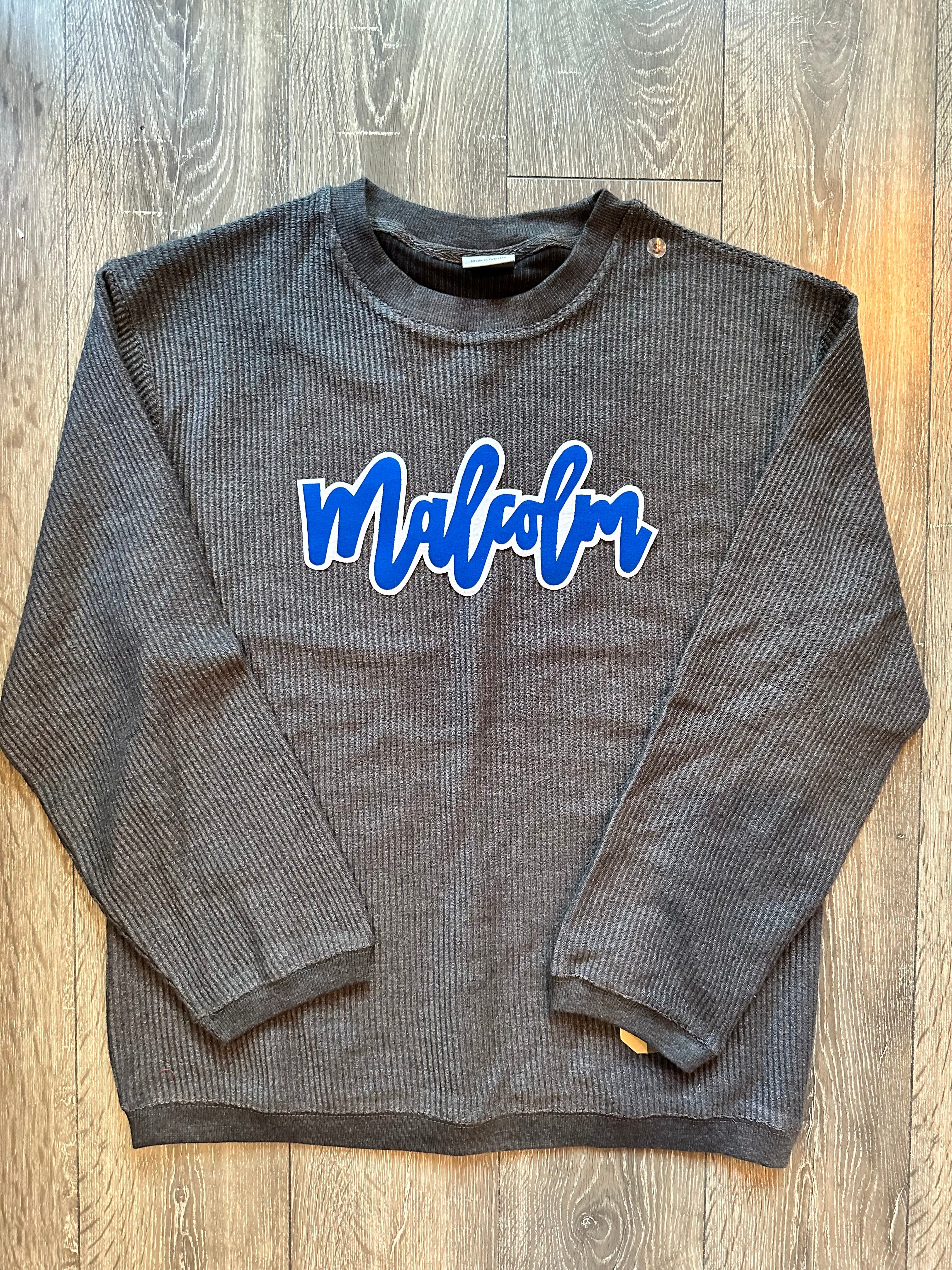 MALCOLM - GREY RIBBED CREW – H.FLYNN