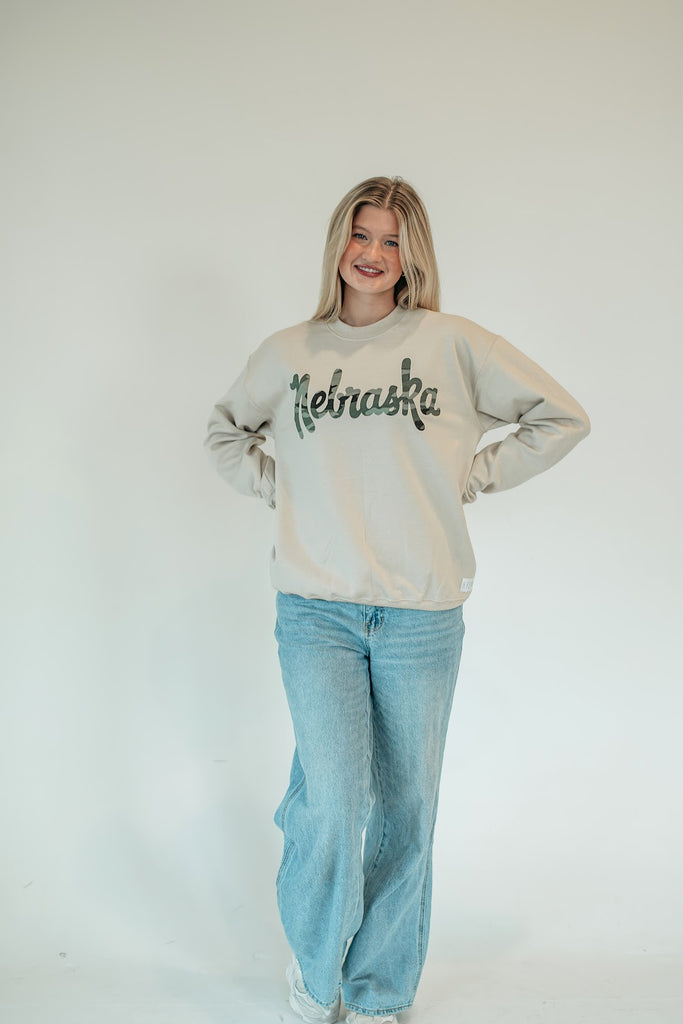 VINTAGE CAMO NEBRASKA - SAND CREW