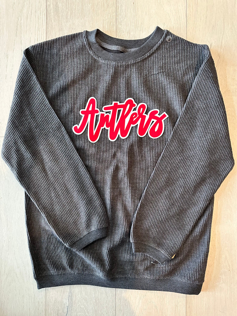 ANTLERS - GREY RIBBED CREW