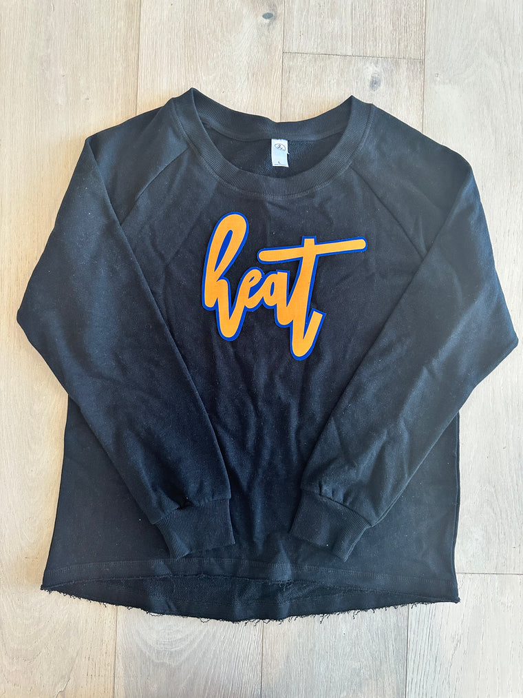 CURSIVE HEAT - BLACK LIGHTWEIGHT CREW