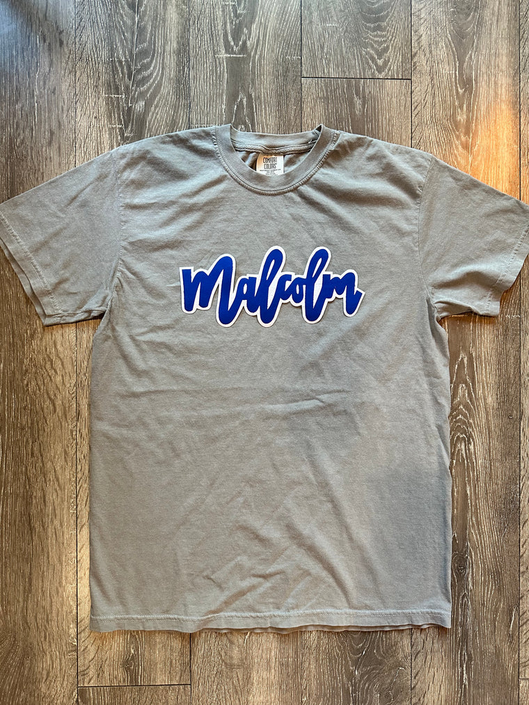 MALCOLM - GREY COMFORT COLORS TEE (YOUTH + ADULT)
