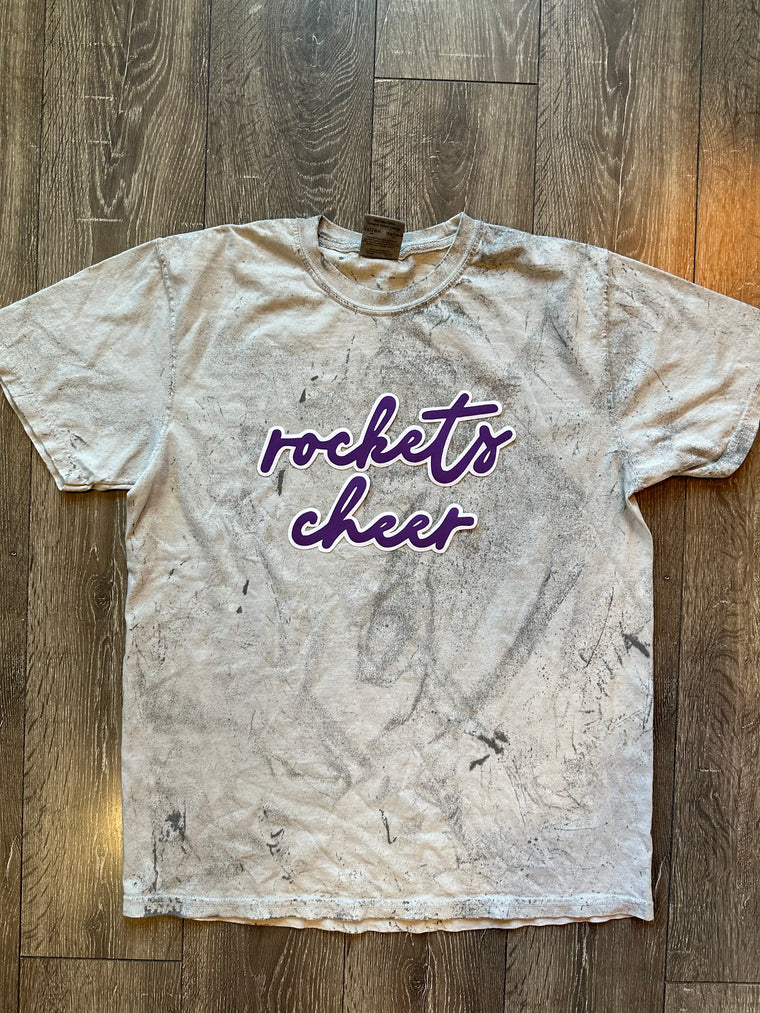 ROCKETS CHEER - GREY DYED COMFORT COLORS TEE