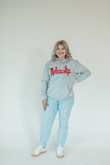 VINTAGE NEBRASKA (red/white polka dot) - GREY HOODIE