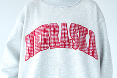 NEBRASKA (red gingham + red) - GREY MOCKNECK