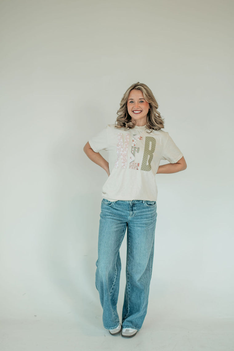 PASTEL PATCHWORK NEB - IVORY TEE
