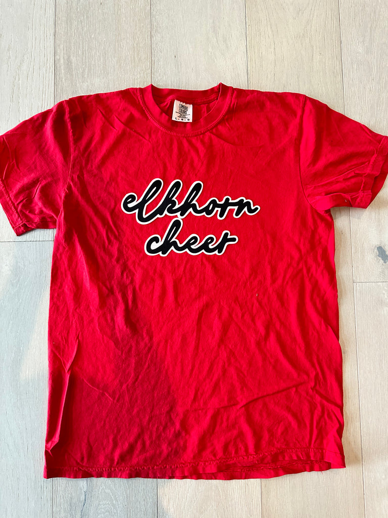 ELKHORN CHEER - RED COMFORT COLORS TEE