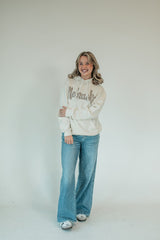 VINTAGE BROWN GINGHAM NEBRASKA - IVORY HOODIE