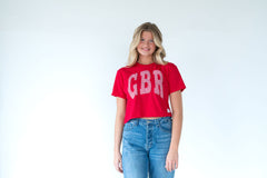 RED GINGHAM GBR - RED CROP TEE