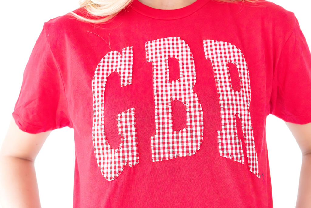 RED GINGHAM GBR - RED CROP TEE
