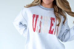 PATCHWORK HUSKERS - INSIDE OUT GREY CREWNECK