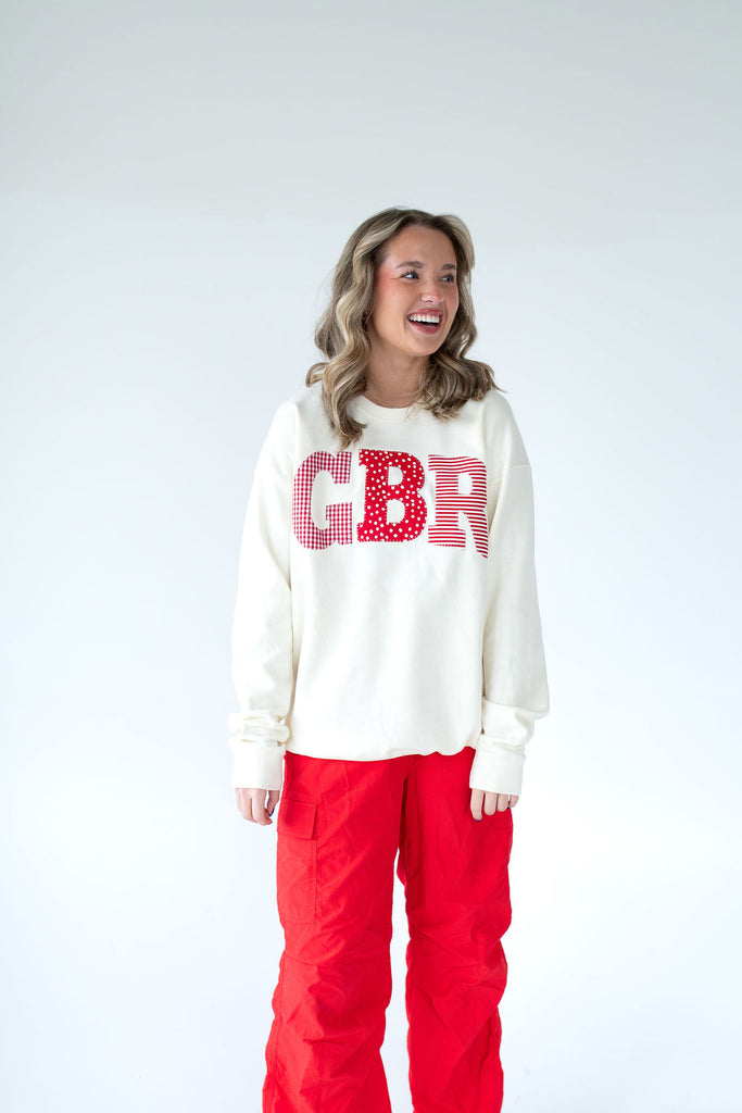 RED PATCHWORK GBR - IVORY CREWNECK