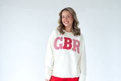 RED PATCHWORK GBR - IVORY CREWNECK