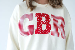 RED PATCHWORK GBR - IVORY CREWNECK
