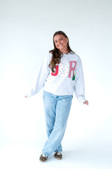 PATCHWORK GBR + CORN - ASH GREY CREWNECK