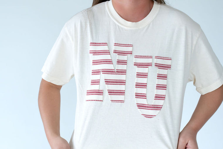 RED/IVORY STRIPE NU - IVORY TEE