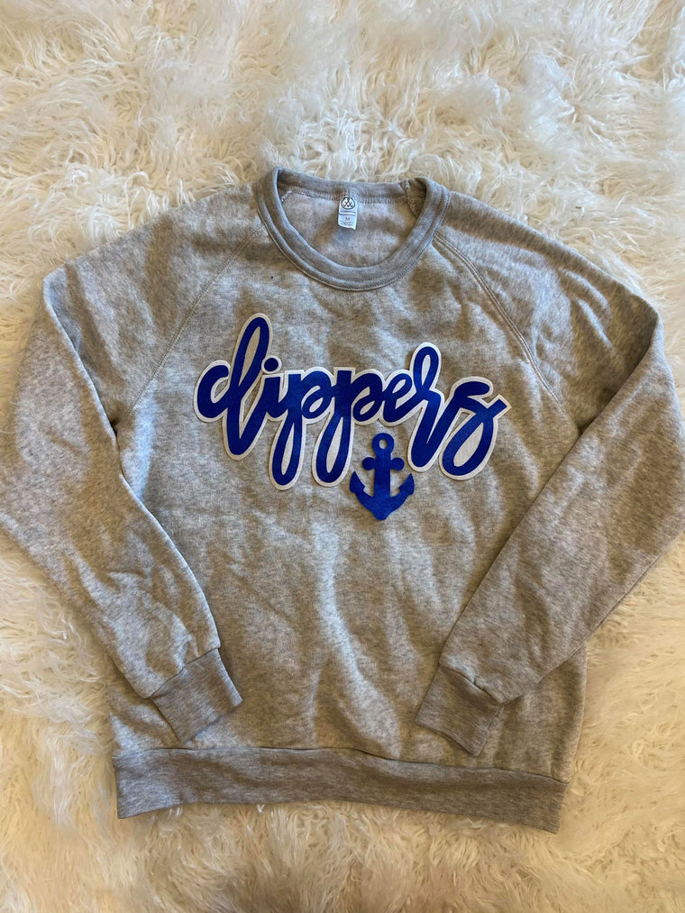 CLIPPERS + ANCHOR GREY FLEECE CREW