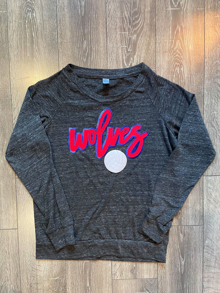 WOLVES + VOLLEYBALL - SLOUCHY PULLOVER
