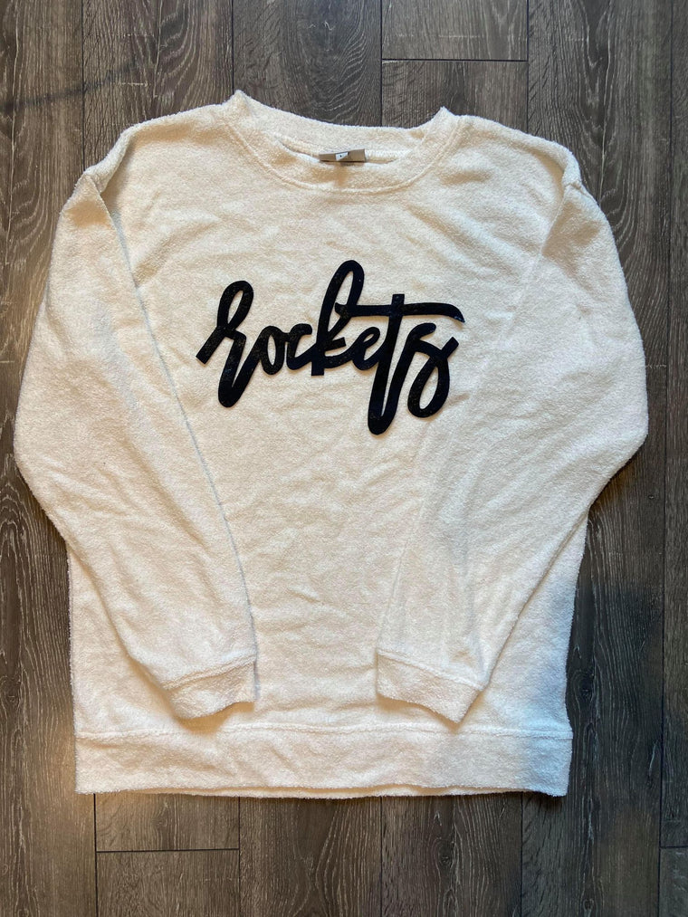 ROCKETS - WHITE COZY CREW