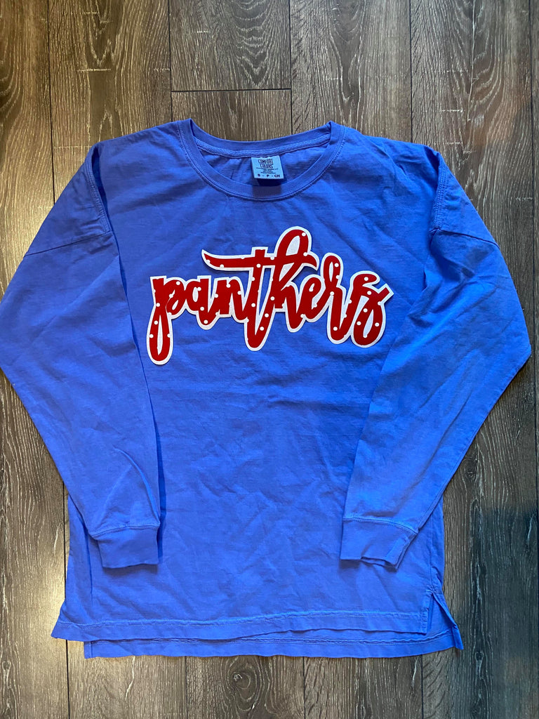 PANTHERS - COMFORT COLORS LONG SLEEVE TEE