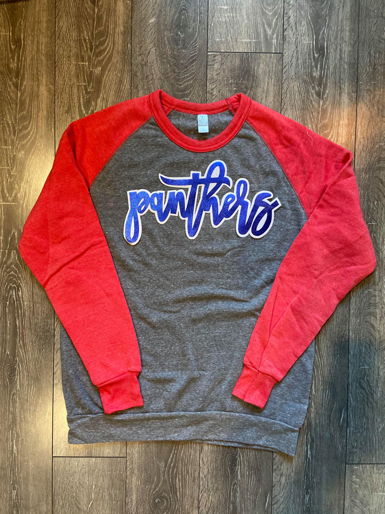 PANTHERS - GREY/ RED COLORBLOCK CREW