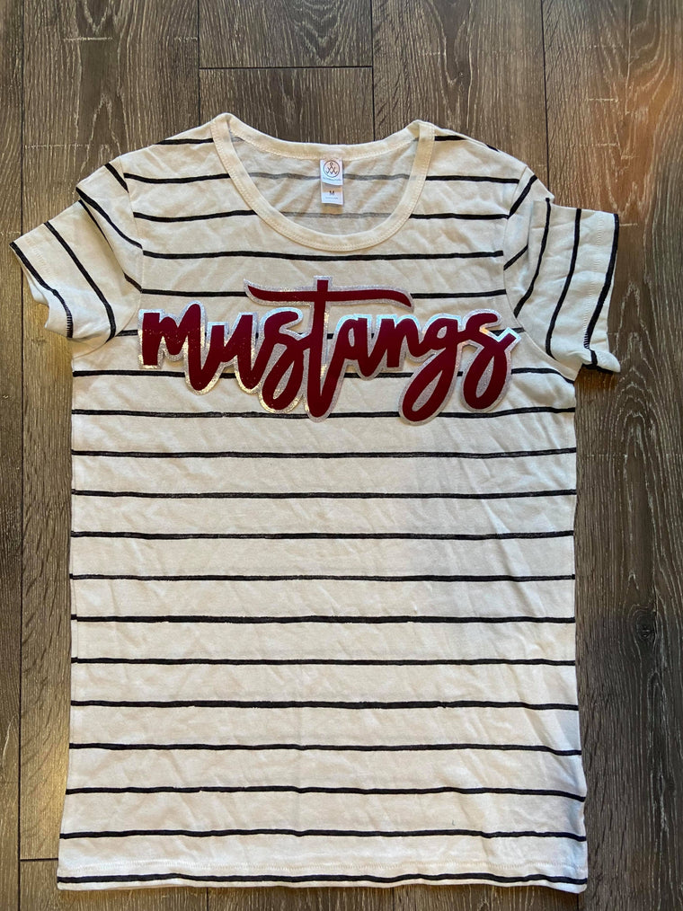 MUSTANGS - STRIPE TEE