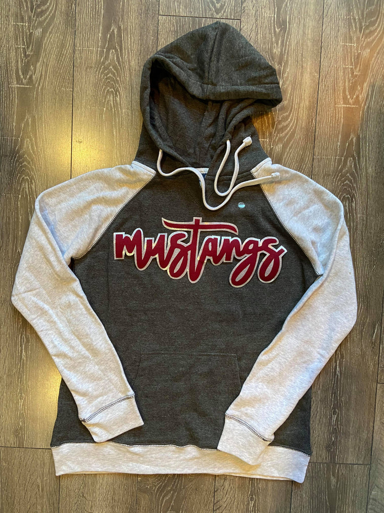 MAROON MUSTANGS - COLORBLOCK HOODIE