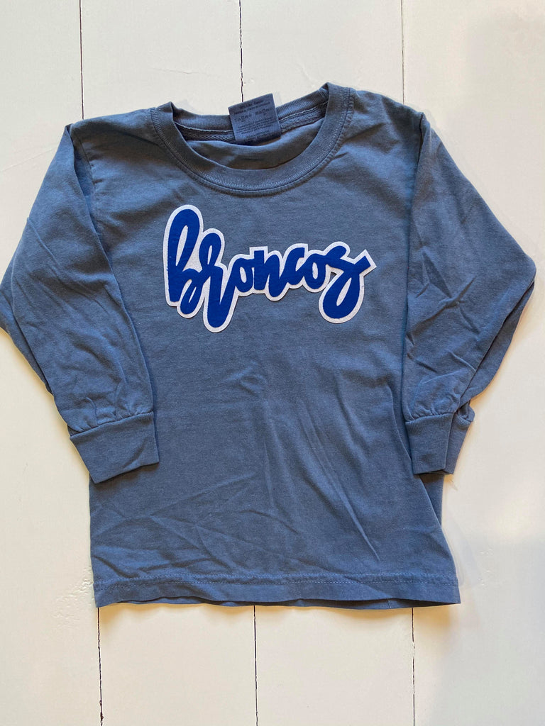 BRONCOS -YOUTH  BLUE COMFORT COLORS TEE