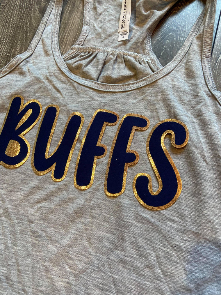 BUFFS - GREY RACERBACK TANK