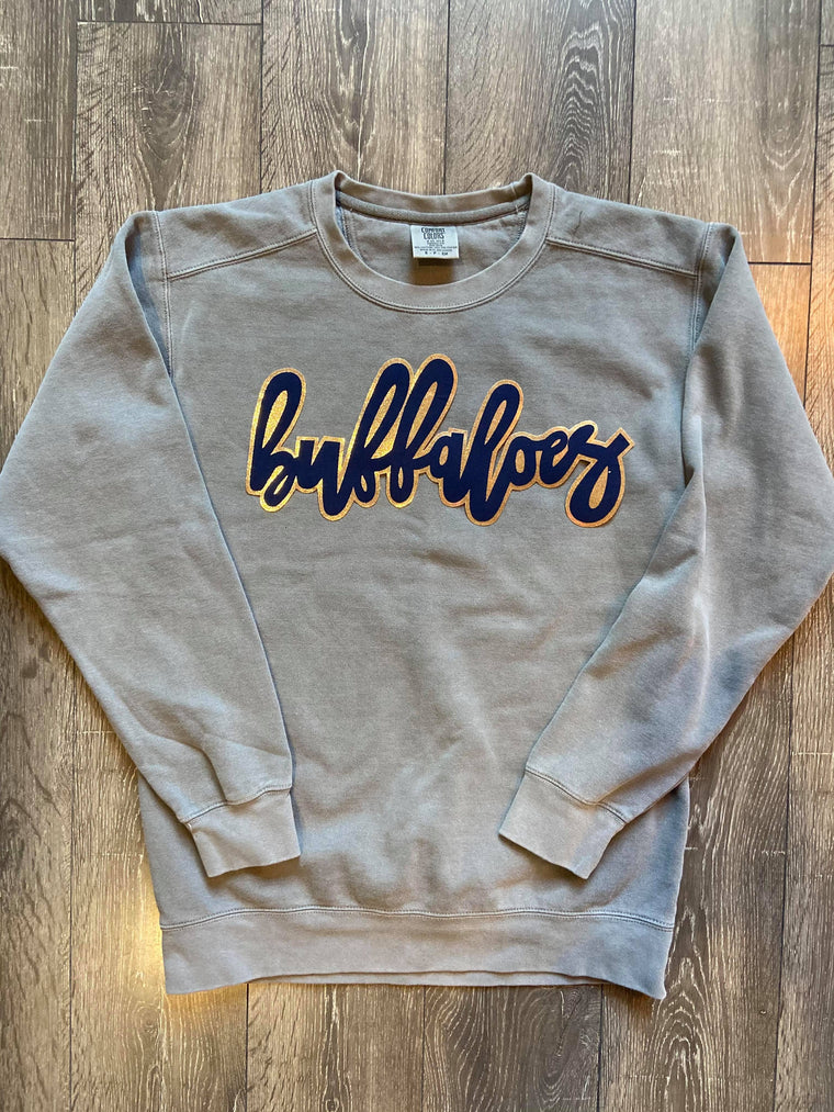 BUFFALOES - GREY COMFORT COLORS CREW