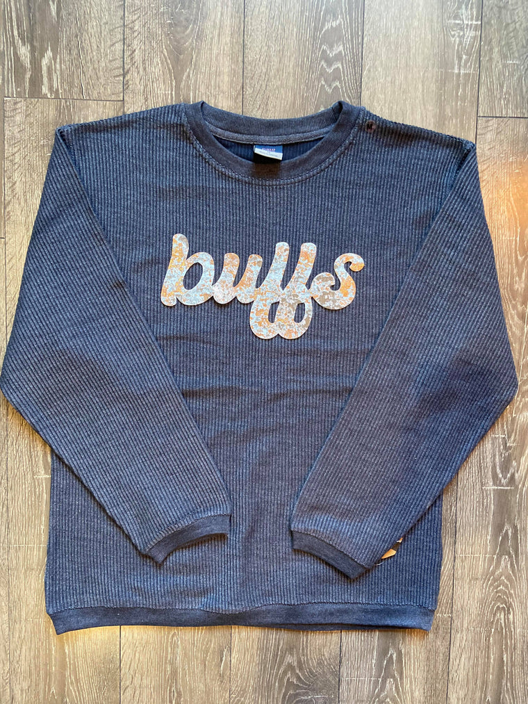 BUFFS - NAVY CORDUROY CREW