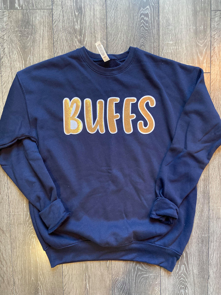 BUFFS - NAVY SPONGE FLEECE CREW