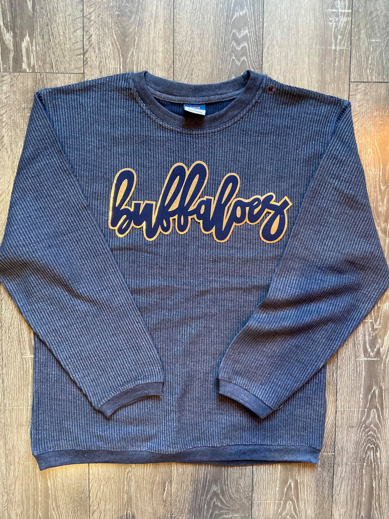 BUFFALOES - NAVY CORDUROY CREW