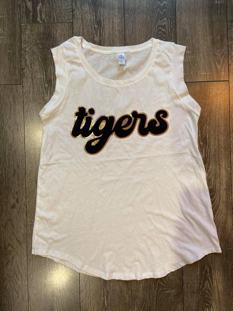 TIGERS - WHITE MUSCLE TANK