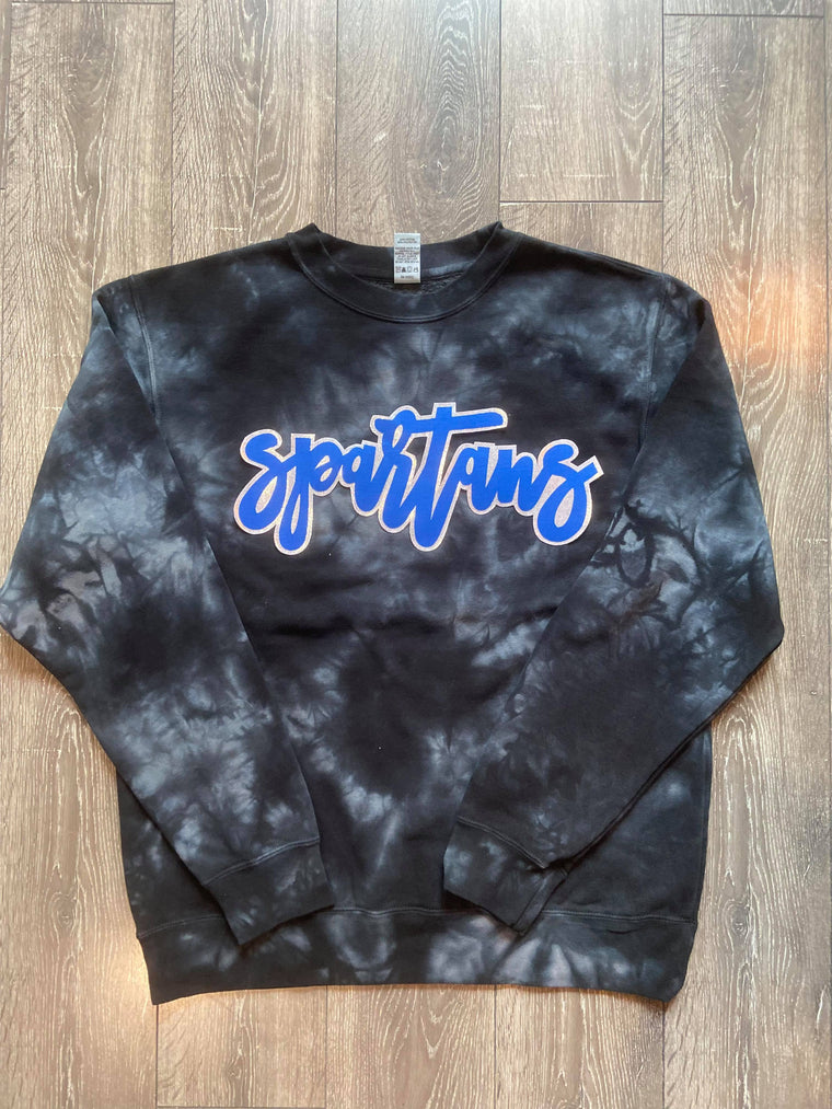 SPARTANS - BLACK DYED CREW