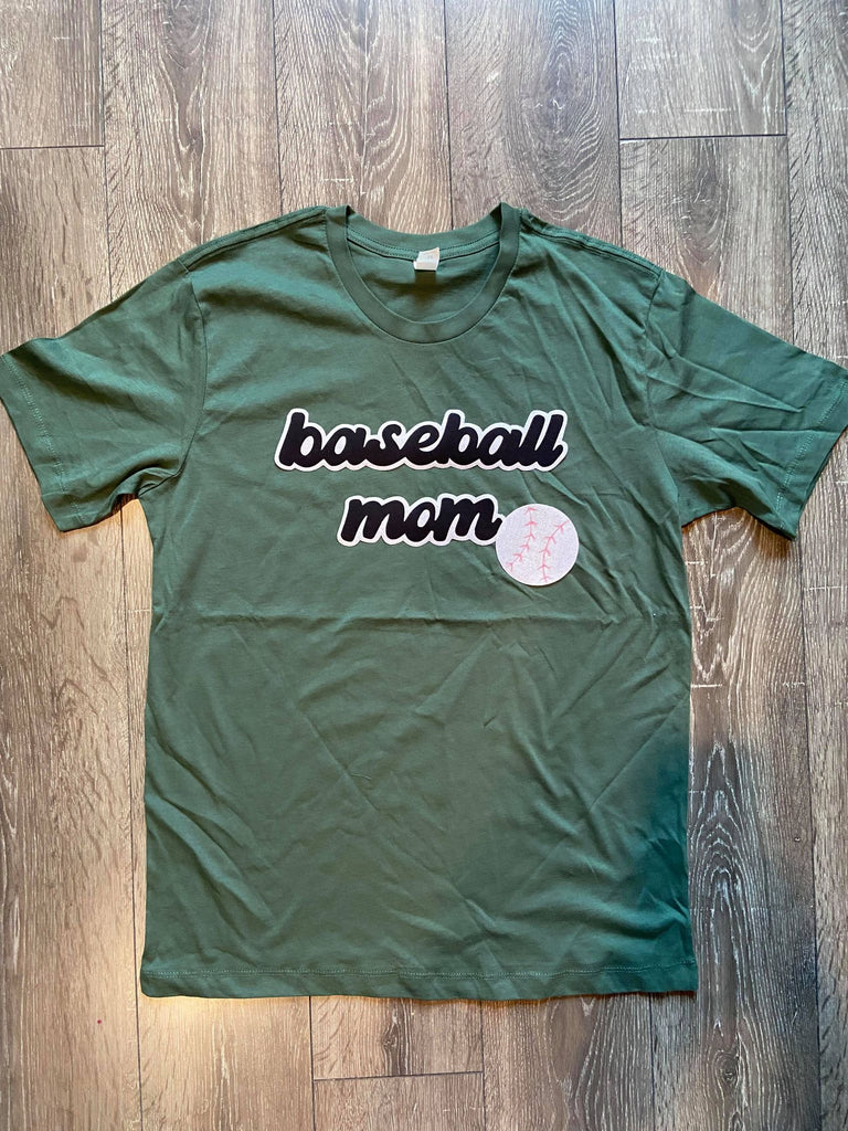 BASEBALL MOM - GREEN TEE