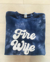 FIRE WIFE - NAVY DYED CREW