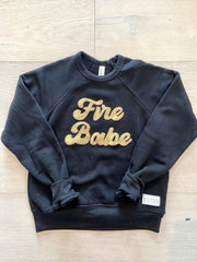 FIRE BABE - TODDLER + YOUTH BLACK CREW
