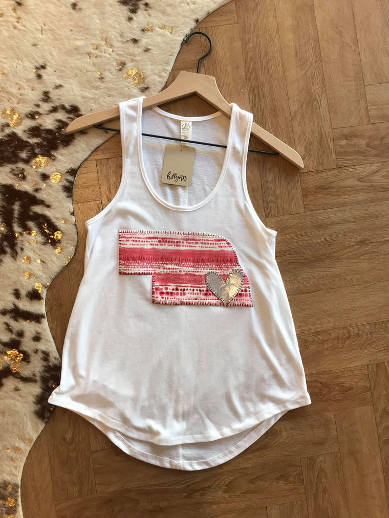 RED TIE-DYE STATE TANK