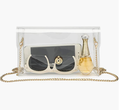 Mavi Bandz - Clear Crossbody Purse with Gold Adjustable Chain