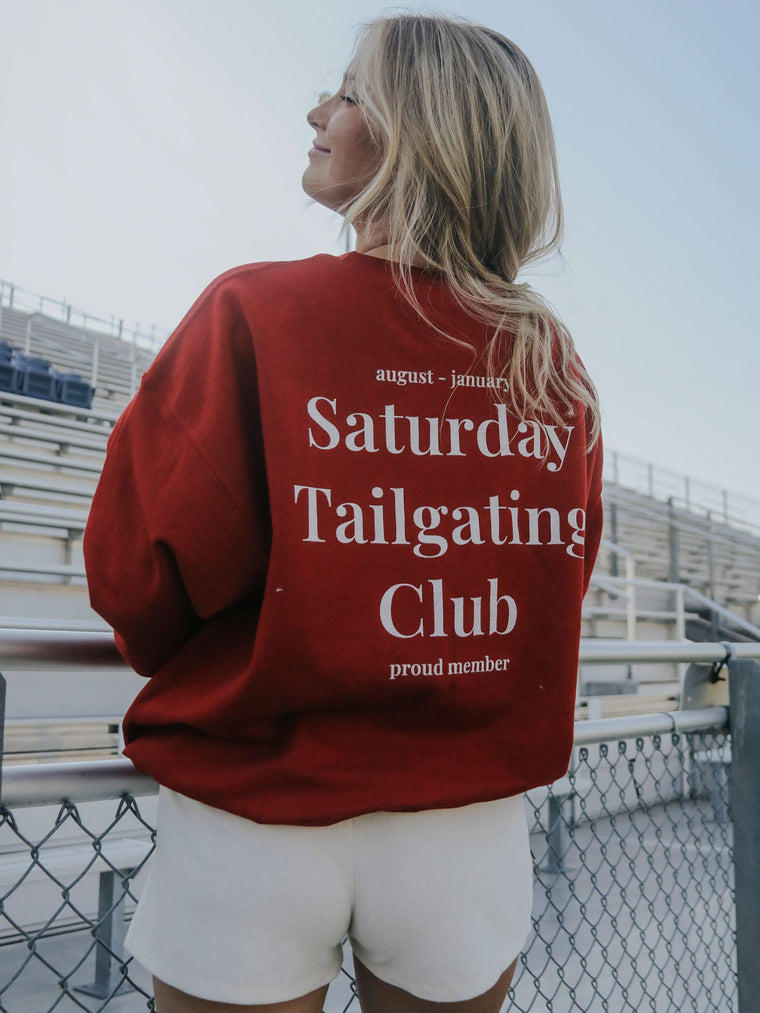 CHARLIE SOUTHERN - Saturday Tailgating Club Red Sweatshirt (front + back)