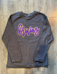 BRUINS - CHARCOAL RIBBED CREW