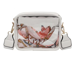 Chasing Portland - Clear Stadium Crossbody Bag- White