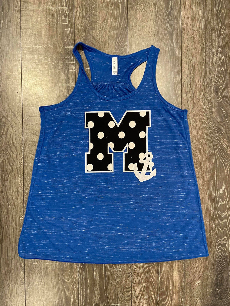 M + ANCHOR BLUE RACERBACK TANK