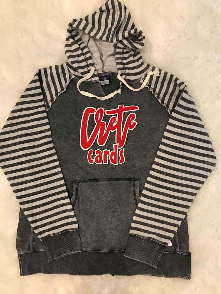 CRETE CARDS GREY STRIPE HOODIE